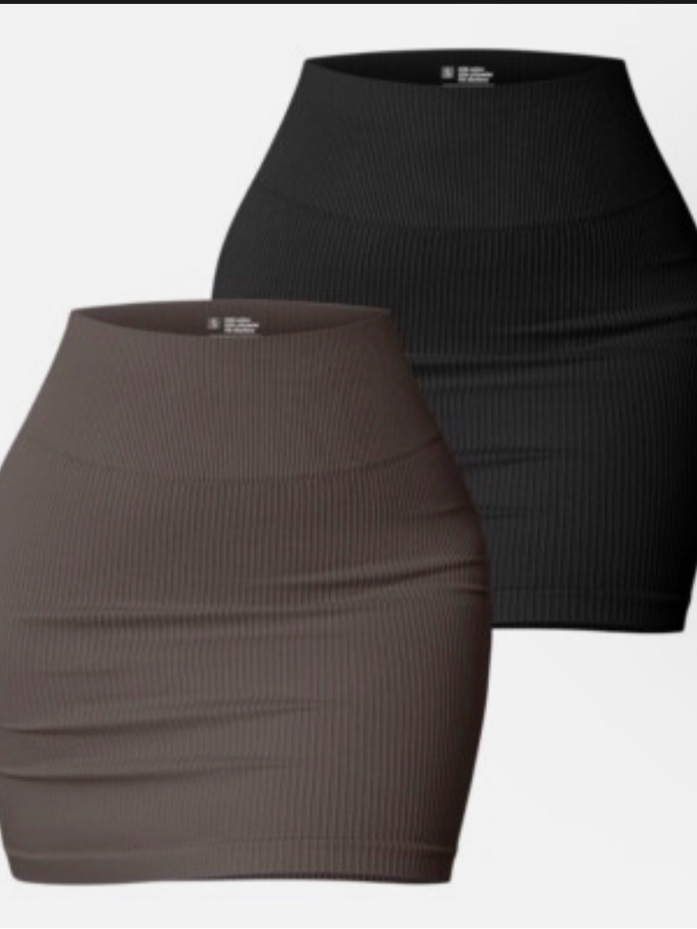 OQQ High-Waist Size Small Bodycon Mini Skirt - Black& Gray